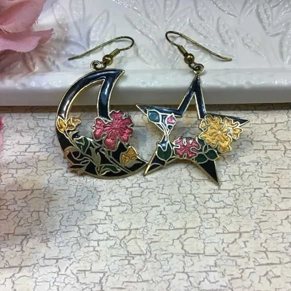 Moon and Sun Earrings - Picture 2 of 4